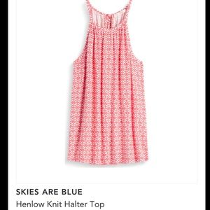 ‘Skies are blue’ halter top, size XL